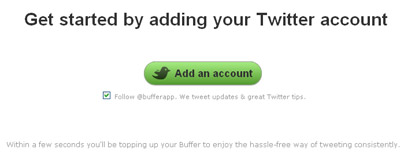 第3段階：bufferapp.comTwitter認証促し画面