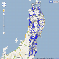 東北地方太平洋沖地震 自動車・通行実績情報マップ
