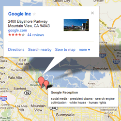 Googleマップで見たGoogle本社位置